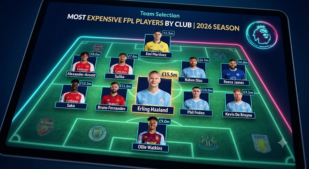Most Expensive Fantasy Premier League Players by Club for the 2026 Season